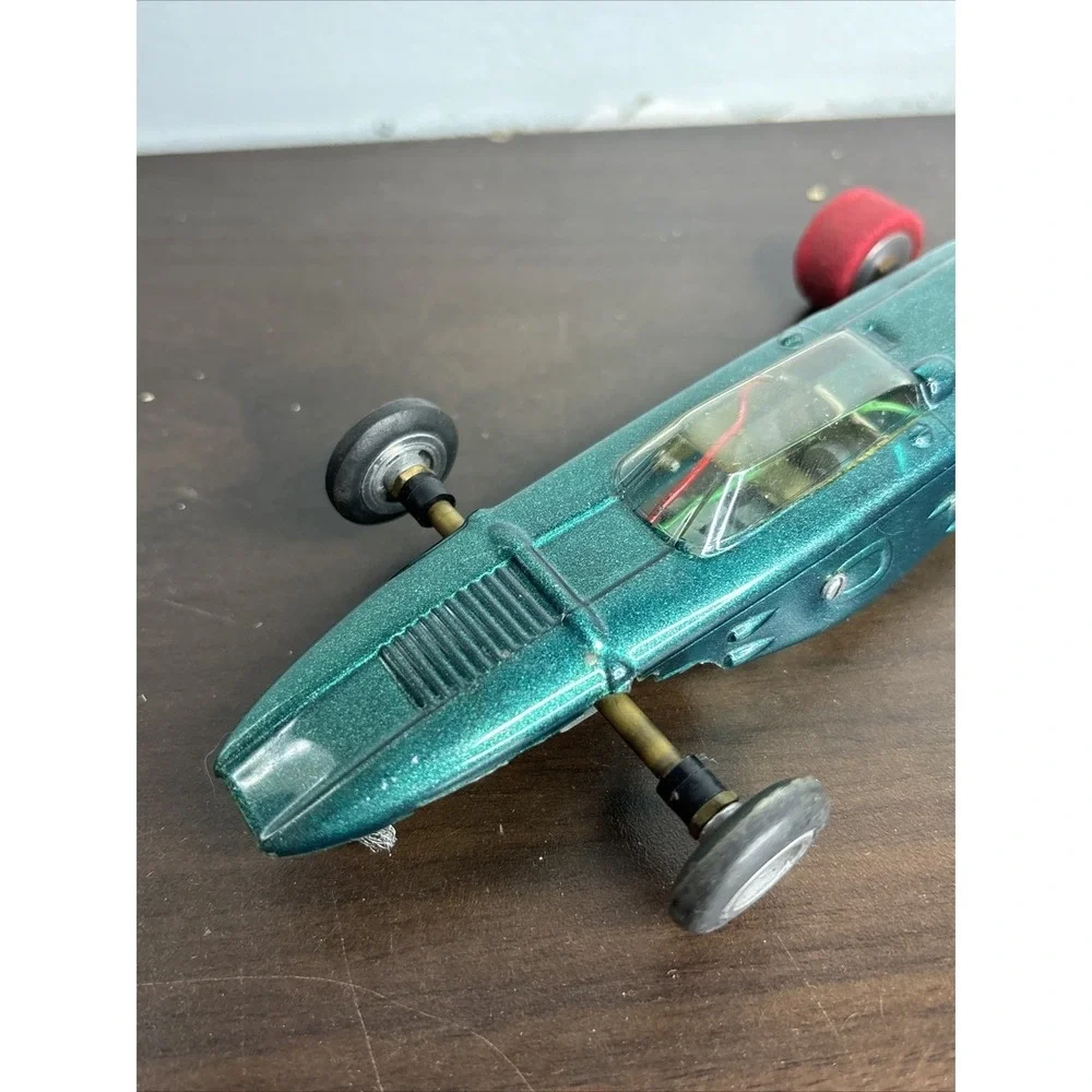 VINTAGE Atomic Green Slot Car‎ Space Age Dome Top DM Special Wheels RARE